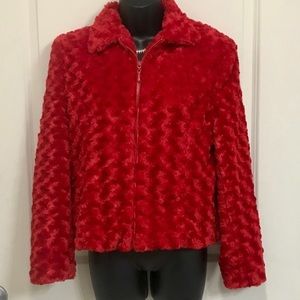 90’s Faux fur jacket in red